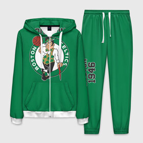 Мужской костюм 3D с принтом Boston Celtics в Белгороде, 100% полиэстер | Манжеты и пояс оформлены тканевой резинкой, двухслойный капюшон со шнурком для регулировки, карманы спереди | boston | boston celtics | celtics | nba | баскетбол | бостон | нба | селтикс