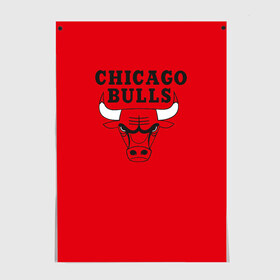 Постер с принтом Chicago Bulls в Белгороде, 100% бумага
 | бумага, плотность 150 мг. Матовая, но за счет высокого коэффициента гладкости имеет небольшой блеск и дает на свету блики, но в отличии от глянцевой бумаги не покрыта лаком | bulls | chicago | chicago bulls | nba | баскетбол | буллз | нба | чикаго буллз