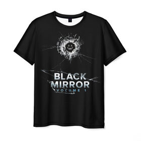 Мужская футболка 3D с принтом Black mirror в Белгороде, 100% полиэфир | прямой крой, круглый вырез горловины, длина до линии бедер | Тематика изображения на принте: 