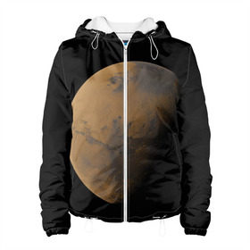 Женская куртка 3D с принтом Марс в Белгороде, ткань верха — 100% полиэстер, подклад — флис | прямой крой, подол и капюшон оформлены резинкой с фиксаторами, два кармана без застежек по бокам, один большой потайной карман на груди. Карман на груди застегивается на липучку | Тематика изображения на принте: elon musk | space x | spacex | будущее | вселенная | вулкан | долина | илон маск | космические | космос | красная планета | кратер | маринер | марсиане | марсианин | небес | новый дом | путешествия | роскосмос