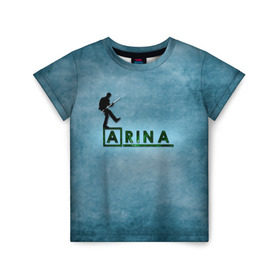 Детская футболка 3D с принтом Арина в стиле Доктор Хаус в Белгороде, 100% гипоаллергенный полиэфир | прямой крой, круглый вырез горловины, длина до линии бедер, чуть спущенное плечо, ткань немного тянется | house | m.d. | бирюзовый
