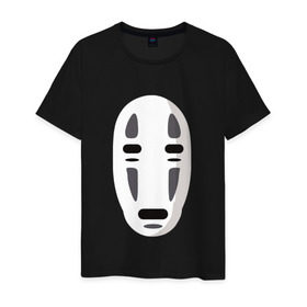 Мужская футболка хлопок с принтом Безликий Бог Каонаси_2 в Белгороде, 100% хлопок | прямой крой, круглый вырез горловины, длина до линии бедер, слегка спущенное плечо. | аниме | миядзаки | унесенные призраками