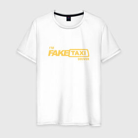 Мужская футболка хлопок с принтом FakeTaxi в Белгороде, 100% хлопок | прямой крой, круглый вырез горловины, длина до линии бедер, слегка спущенное плечо. | 