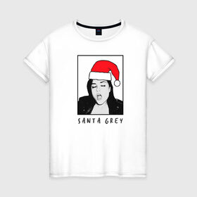 Женская футболка хлопок с принтом Sasha Grey (Santa) в Белгороде, 100% хлопок | прямой крой, круглый вырез горловины, длина до линии бедер, слегка спущенное плечо | brazzers | sasha gray | sasha grey | бразерс | браззерс | саша грей | саша грэй
