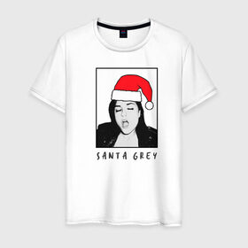 Мужская футболка хлопок с принтом Sasha Grey (Santa) в Белгороде, 100% хлопок | прямой крой, круглый вырез горловины, длина до линии бедер, слегка спущенное плечо. | brazzers | sasha gray | sasha grey | бразерс | браззерс | саша грей | саша грэй
