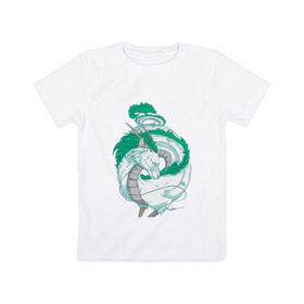 Детская футболка хлопок с принтом Хаку в Белгороде, 100% хлопок | круглый вырез горловины, полуприлегающий силуэт, длина до линии бедер | аниме | миядзаки | унесенные призраками