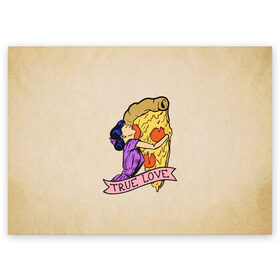 Поздравительная открытка с принтом Настоящая любовь в Белгороде, 100% бумага | плотность бумаги 280 г/м2, матовая, на обратной стороне линовка и место для марки
 | 14 февраля | antivalentine | love | pizza | valentine | день святого валентина | любовь | пицца