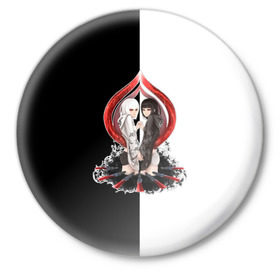 Значок с принтом Kurona & Nashiro (Tokyo Ghoul) в Белгороде,  металл | круглая форма, металлическая застежка в виде булавки | kurona yasuhisa | nashiro yasuhisa | курона ясухиса | наширо ясухиса