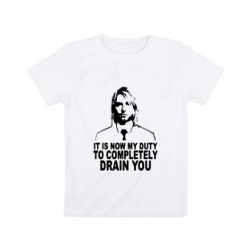 Детская футболка хлопок с принтом Nirvana - Drain You в Белгороде, 100% хлопок | круглый вырез горловины, полуприлегающий силуэт, длина до линии бедер | 