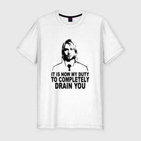 Мужская футболка премиум с принтом Nirvana - Drain You в Белгороде, 92% хлопок, 8% лайкра | приталенный силуэт, круглый вырез ворота, длина до линии бедра, короткий рукав | Тематика изображения на принте: 