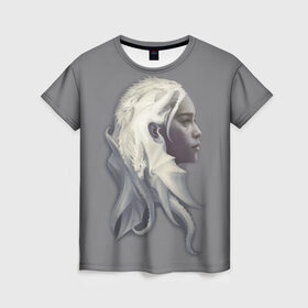 Женская футболка 3D с принтом Мать драконов в Белгороде, 100% полиэфир ( синтетическое хлопкоподобное полотно) | прямой крой, круглый вырез горловины, длина до линии бедер | 