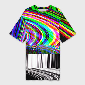 Платье-футболка 3D с принтом Psyhodelic style в Белгороде,  |  | abstraction | color | optical | pattern | tie dye | абстракция | краска | краски | линии | оптический | паттерн | полосы | психоделика | узор