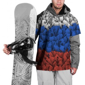 Накидка на куртку 3D с принтом Флаг России из хоккеистов в Белгороде, 100% полиэстер |  | зима | лед | олимпиада | россия | сборная | спорт | триколор | хокей | хоккеист | хоккей | чемпионат