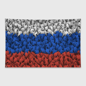 Флаг-баннер с принтом Флаг России из хоккеистов в Белгороде, 100% полиэстер | размер 67 х 109 см, плотность ткани — 95 г/м2; по краям флага есть четыре люверса для крепления | зима | лед | олимпиада | россия | сборная | спорт | триколор | хокей | хоккеист | хоккей | чемпионат