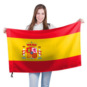 Флаг 3D с принтом Флаг сборной Испании в Белгороде, 100% полиэстер | плотность ткани — 95 г/м2, размер — 67 х 109 см. Принт наносится с одной стороны | испания | флаг испании