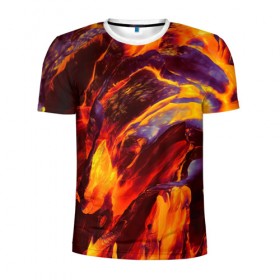 Мужская футболка 3D спортивная с принтом Fire в Белгороде, 100% полиэстер с улучшенными характеристиками | приталенный силуэт, круглая горловина, широкие плечи, сужается к линии бедра | abstract | color | colourful | абстракция | жара | лето | огонь | пламя | цвет | цветастый | цветной