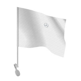 Флаг для автомобиля с принтом MERCEDES BENZ CARBON в Белгороде, 100% полиэстер | Размер: 30*21 см | amg | mercedes | марка | машины | мерседес