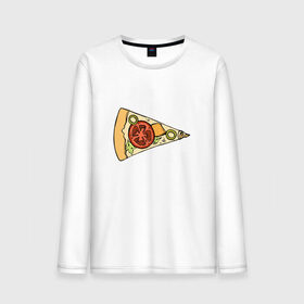 Мужской лонгслив хлопок с принтом Кусочек пиццы в Белгороде, 100% хлопок |  | Тематика изображения на принте: 14 февраля | love | pizza | valentine | любовь