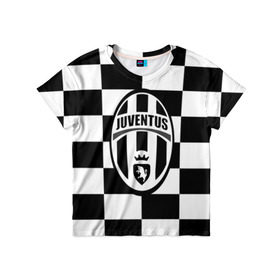 Детская футболка 3D с принтом Juventus в Белгороде, 100% гипоаллергенный полиэфир | прямой крой, круглый вырез горловины, длина до линии бедер, чуть спущенное плечо, ткань немного тянется | Тематика изображения на принте: juve | juventus | италия | спорт | фк | футбол | футбольный клуб | ювентус