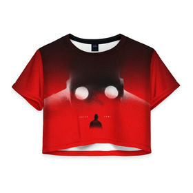 Женская футболка 3D укороченная с принтом Хаски Крот в Белгороде, 100% полиэстер | круглая горловина, длина футболки до линии талии, рукава с отворотами | rap | дмитрий кузнецов | рэп | рэпер | хаски