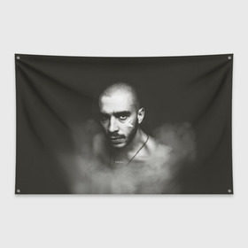 Флаг-баннер с принтом Хаски в Белгороде, 100% полиэстер | размер 67 х 109 см, плотность ткани — 95 г/м2; по краям флага есть четыре люверса для крепления | rap | дмитрий кузнецов | рэп | рэпер | хаски