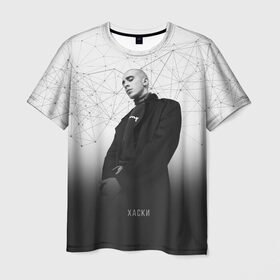 Мужская футболка 3D с принтом Хаски Geometry в Белгороде, 100% полиэфир | прямой крой, круглый вырез горловины, длина до линии бедер | rap | дмитрий кузнецов | рэп | рэпер | хаски