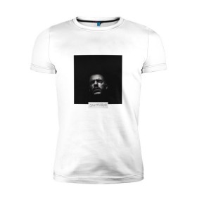 Мужская футболка премиум с принтом Смотрящий в Белгороде, 92% хлопок, 8% лайкра | приталенный силуэт, круглый вырез ворота, длина до линии бедра, короткий рукав | rap | дмитрий кузнецов | рэп | рэпер | хаски