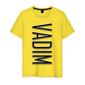 Мужская футболка хлопок с принтом Vadim-black в Белгороде, 100% хлопок | прямой крой, круглый вырез горловины, длина до линии бедер, слегка спущенное плечо. | name | name vadim | vadim | vadim black | вадим | имена | имя | имя вадим