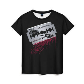 Женская футболка 3D с принтом Judas Priest в Белгороде, 100% полиэфир ( синтетическое хлопкоподобное полотно) | прямой крой, круглый вырез горловины, длина до линии бедер | group | hard | havy | judas | metal | priest | rock | speed | группа | джудас | метал | музыка | о.м.с.к. | прайст | рок | тяжелый | хард | хэви