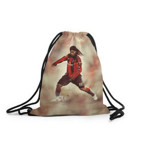Рюкзак-мешок 3D с принтом Ronaldinho в Белгороде, 100% полиэстер | плотность ткани — 200 г/м2, размер — 35 х 45 см; лямки — толстые шнурки, застежка на шнуровке, без карманов и подкладки | ronaldinho | роналдиньо | роналдинью | рональдиньо