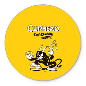 Коврик круглый с принтом Cuphead в Белгороде, резина и полиэстер | круглая форма, изображение наносится на всю лицевую часть | cuphead | капхед | компьтерная игра