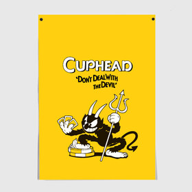 Постер с принтом Cuphead в Белгороде, 100% бумага
 | бумага, плотность 150 мг. Матовая, но за счет высокого коэффициента гладкости имеет небольшой блеск и дает на свету блики, но в отличии от глянцевой бумаги не покрыта лаком | cuphead | капхед | компьтерная игра