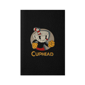 Обложка для паспорта матовая кожа с принтом Cuphead в Белгороде, натуральная матовая кожа | размер 19,3 х 13,7 см; прозрачные пластиковые крепления | cuphead | капхед | компьтерная игра