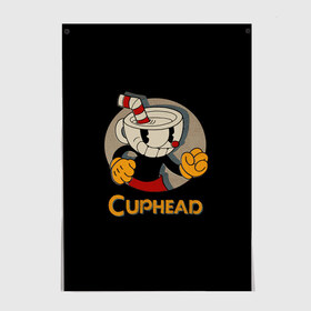 Постер с принтом Cuphead в Белгороде, 100% бумага
 | бумага, плотность 150 мг. Матовая, но за счет высокого коэффициента гладкости имеет небольшой блеск и дает на свету блики, но в отличии от глянцевой бумаги не покрыта лаком | cuphead | капхед | компьтерная игра