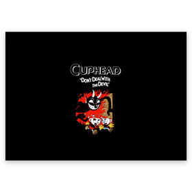 Поздравительная открытка с принтом Cuphead в Белгороде, 100% бумага | плотность бумаги 280 г/м2, матовая, на обратной стороне линовка и место для марки
 | cuphead | капхед | компьтерная игра