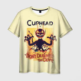Мужская футболка 3D с принтом Cuphead в Белгороде, 100% полиэфир | прямой крой, круглый вырез горловины, длина до линии бедер | Тематика изображения на принте: cuphead | капхед | компьтерная игра