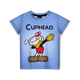 Детская футболка 3D с принтом Cuphead в Белгороде, 100% гипоаллергенный полиэфир | прямой крой, круглый вырез горловины, длина до линии бедер, чуть спущенное плечо, ткань немного тянется | cuphead | капхед | компьтерная игра
