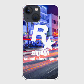 Чехол для iPhone 13 mini с принтом Данил в стиле GTA в Белгороде,  |  | game | grand theft auto v | gta 5 | gta online | gta v | город | данил | игры | имена