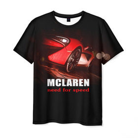 Мужская футболка 3D с принтом McLaren - жажда скорости в Белгороде, 100% полиэфир | прямой крой, круглый вырез горловины, длина до линии бедер | Тематика изображения на принте: auto | mclaren 570s | авто | автомобиль | машина | суперкар | тачка