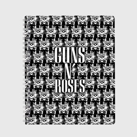 Тетрадь с принтом Guns n roses в Белгороде, 100% бумага | 48 листов, плотность листов — 60 г/м2, плотность картонной обложки — 250 г/м2. Листы скреплены сбоку удобной пружинной спиралью. Уголки страниц и обложки скругленные. Цвет линий — светло-серый
 | guns n roses | gunsnroses | ганз н роус | ганзес роус | ганзесроус | ганзнроус | дафф маккаган | диззи рид | мелисса риз | ричард фортус | рок | слэш | франк феррер | эксл роуз