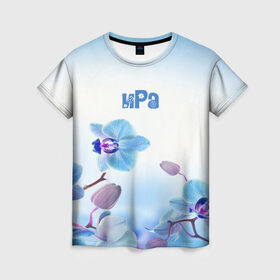 Женская футболка 3D с принтом Ира в Белгороде, 100% полиэфир ( синтетическое хлопкоподобное полотно) | прямой крой, круглый вырез горловины, длина до линии бедер | flower | name | spring | букет | весна | имена | имя | ира | природа | узор | цветочный | цветы