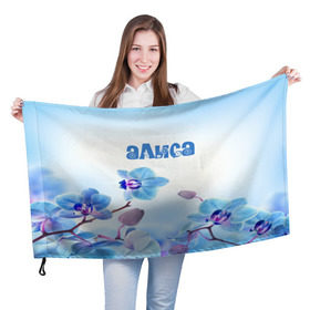 Флаг 3D с принтом Алиса в Белгороде, 100% полиэстер | плотность ткани — 95 г/м2, размер — 67 х 109 см. Принт наносится с одной стороны | flower | name | spring | алиса | букет | весна | имена | имя | природа | узор | цветочный | цветы