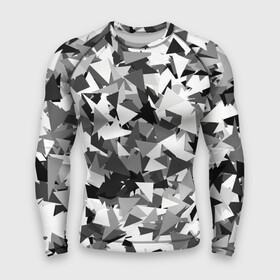 Мужской рашгард 3D с принтом Городской серый камуфляж в Белгороде,  |  | армия | геометрический | геометрия | маскировка | милитари | паттерн | текстура | треугольники | чернобелый