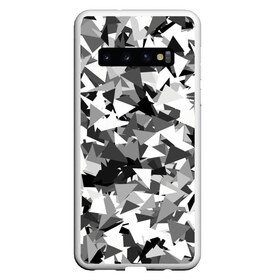 Чехол для Samsung Galaxy S10 с принтом Городской серый камуфляж в Белгороде, Силикон | Область печати: задняя сторона чехла, без боковых панелей | Тематика изображения на принте: армия | геометрический | геометрия | маскировка | милитари | паттерн | текстура | треугольники | чернобелый