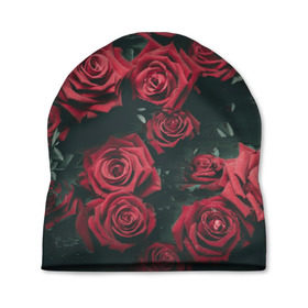 Шапка 3D с принтом Цветы Розы в Белгороде, 100% полиэстер | универсальный размер, печать по всей поверхности изделия | 8 | день | женский | женский день | красная | любовь | марта | роза | розы | цветы