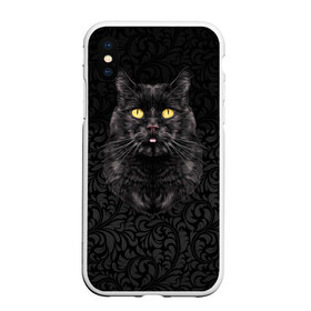 Чехол для iPhone XS Max матовый с принтом Чёрный котик в Белгороде, Силикон | Область печати: задняя сторона чехла, без боковых панелей | Тематика изображения на принте: кошка | чёрная