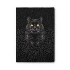 Обложка для автодокументов с принтом Чёрный котик в Белгороде, натуральная кожа |  размер 19,9*13 см; внутри 4 больших “конверта” для документов и один маленький отдел — туда идеально встанут права | кошка | чёрная