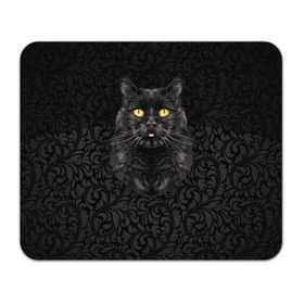 Коврик прямоугольный с принтом Чёрный котик в Белгороде, натуральный каучук | размер 230 х 185 мм; запечатка лицевой стороны | кошка | чёрная