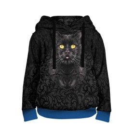 Детская толстовка 3D с принтом Чёрный котик в Белгороде, 100% полиэстер | двухслойный капюшон со шнурком для регулировки, мягкие манжеты на рукавах и по низу толстовки, спереди карман-кенгуру с мягким внутренним слоем | Тематика изображения на принте: кошка | чёрная