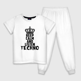 Детская пижама хлопок с принтом Keep calm and listen Techno в Белгороде, 100% хлопок |  брюки и футболка прямого кроя, без карманов, на брюках мягкая резинка на поясе и по низу штанин
 | ebm | edm | hi nrg | techno | габбер | даб | детройт | дип | индастриал | италиан | минимал | музыка | синтипоп | тек хаус | техно | фанк | хард | чикаго хаус | шранц | эйсид | электро | электронная